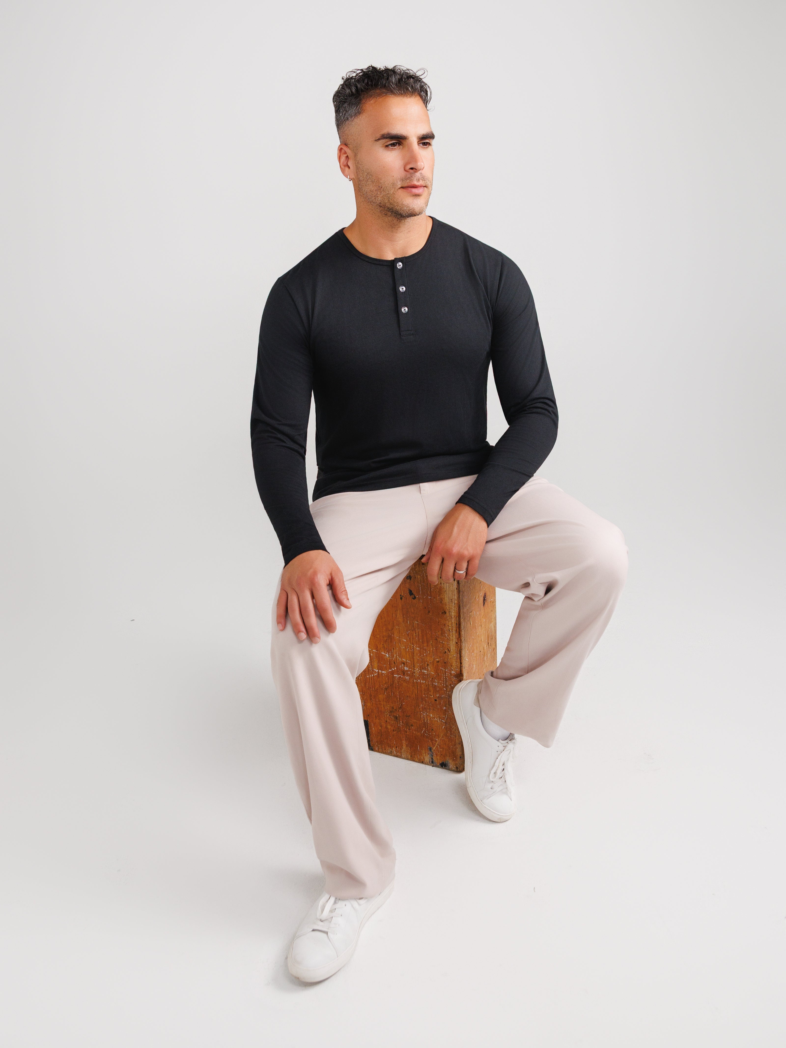 Black Henley 6-pack