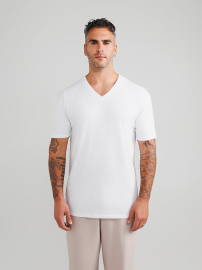 White V-Neck T-Shirts