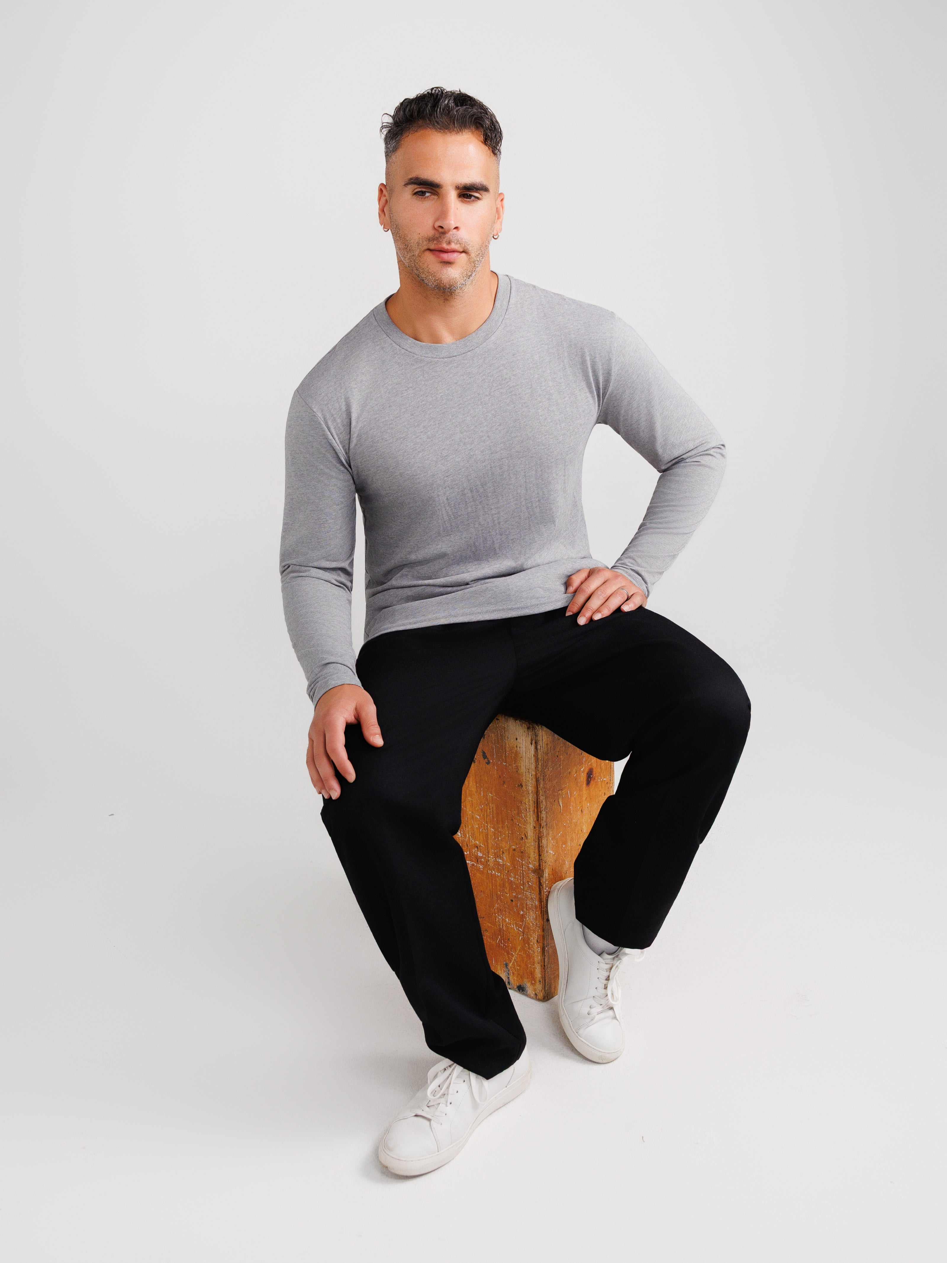 Melange Gray Long Sleeve